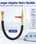 Heavy Duty RV Winterizer Kit With 16.9 Inch Water Blowout Hose And Shut Off Valve Sprinkler Winterizing Blowout Kit With Air Compressor