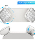 4 Pack Led Emergency Lights For Biz With Battery Backup, Hard Wired, UL 924 Certified, showing adjustable dual-heads