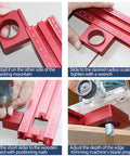 Adjustable Aluminum Router Template Square Frame 800mm Rail Guide System for Woodworking with radius scale and trim adjustments.