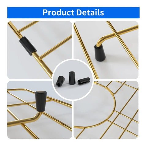 Product details of Rock Solid Gold 304 Stainless Steel Sink Grid Protector Covers 28 by 14 Inch with rubber feet.