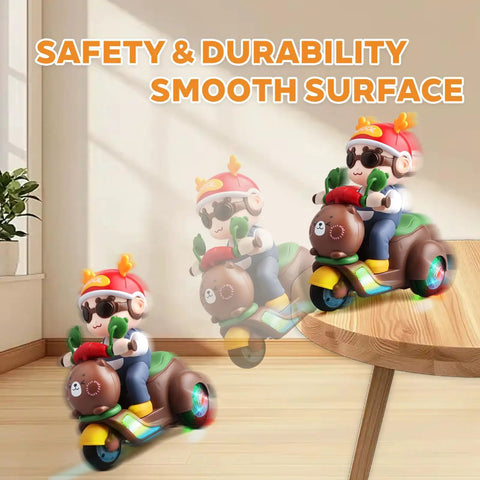 360 Degree Rotating Stunt Trike Toy Car With Music And Lights, Super Cool Electric Toy Motorcycle For Kids, Interactive Musical Toy For Toddlers, Kid Friendly Durable Safe Entertainment Gift For Christmas And Birthday, smooth ABS plastic