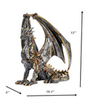 Dope Steampunk Dragon Statue Resin Sculpture With Gears And Metallic Finish For Home Decor And Man Cave Gothic Retro Look Collectible Dragon Figurine 12 Inch Tall