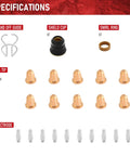 23Pcs Plasma Cutter Torch Consumables Kit For Trafimet Ergocut S45 S25 S25K S30 S35 0.8mm Tip with electrodes and tips