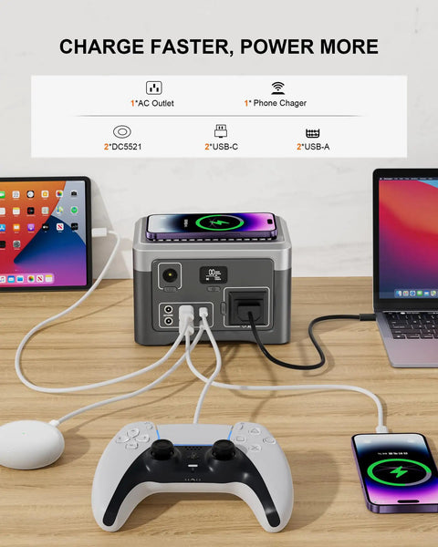 Go-To 192Wh Portable Power Station With AC Outlet And 100W Continuous Power 200W Surge LiFePO4 Battery charging devices