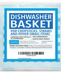 Straw And Chopstick Dishwasher Basket For Top Rack Storage, No Fuss Drying, Secure Clean Flow, Compact Utensil Holder, Blue package