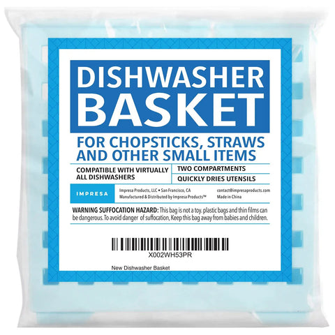 Straw And Chopstick Dishwasher Basket For Top Rack Storage, No Fuss Drying, Secure Clean Flow, Compact Utensil Holder, Blue package