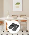 Top Drawer Table Leaf Hardware And Horizontal Leveling Straps Smooth Extension Fasteners With No Sweat Screwdriver Install Solid Setup For Kitchens And Dining Tables 30 Pack shown on table in modern dining area.