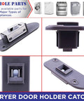 Dryer Door Catch Replacement DC97-18057A DC97-18057C for Samsung Dryers Replaces 4469234 AP6040097 PS9606214 EAP9606214