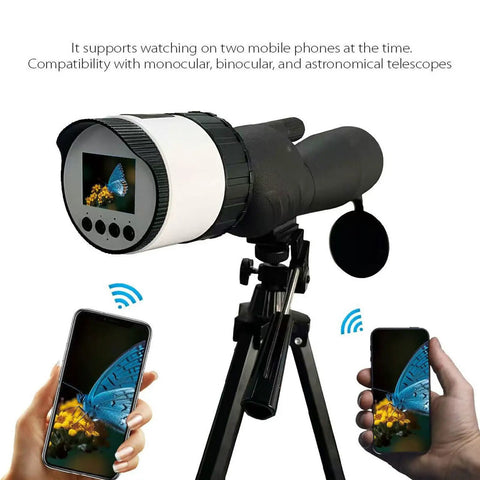 2K WiFi Telescope Camera Eyepiece With 2 Inch Screen And 2000mAh Battery For 36 To 73mm Monocular Binoculars Microscope