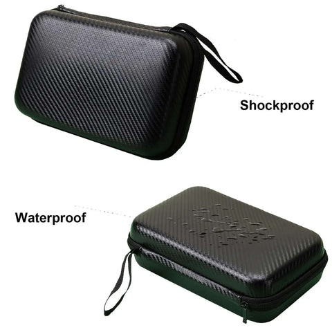 Badass Heavy Duty Eight Inch Gps Carrying Case That Is Fully Waterproof And Extra Shockproof With Top Tier Eva Hard Shell Storage Pouch Organizer Bag For Navigator And Garmin DriveSmart Dezl Otr Rv Unit Plus Cable Gear Guard, black EVA hard shell bag with zipper.