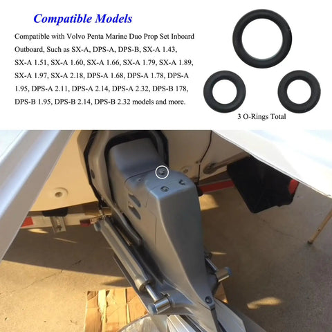 All In One 3 O Rings And 1 Washer Replacement Kit For Volvo Penta Lower Unit Gear Lube Maintenance Fits SX M SX A DPS A Outdrive