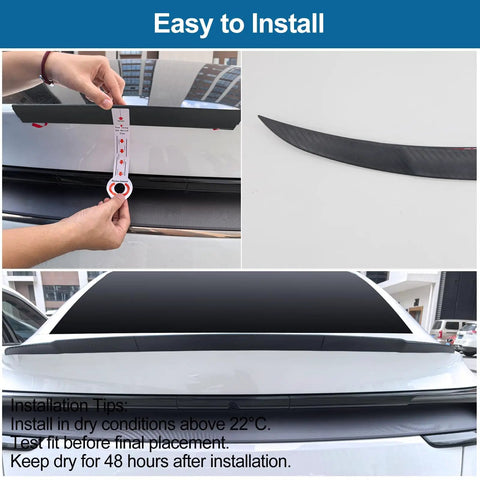 Easy installation of Sleek Rear Trunk Spoiler Tail Wing For Tesla Model Y Juniper 2025 2026 showing fitment and alignment detail.