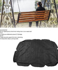 Rugged 2-Seat Swing Canopy Replacement For Outdoor Patio Garden, Waterproof 210D Oxford Fabric, Black, displayed near swing