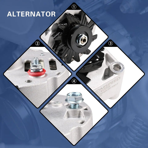 High Output 105 Amp 1 Wire 10SI Self Exciting Alternator Replacement For SBC BBC GM 12 Volt Electrical Alternator details in close-up