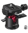 All Purpose Mini Ball Head For Tripods And Monopods 360 Degree Panoramic Rotation With One Quarter To Three Eighths Screw Adapter