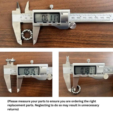 Caliper measuring Pack Of Four Ball Bearing Retainer Cages For Bicycles Front And Rear Hub Wheel Service 3/16 Inch By 7 Balls