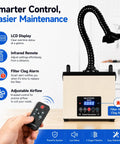 Solder Fume Extractor For PCB Soldering And Electronics Repair 105W Brushless Motor Delivers 155 CFM LED Remote Filter Alert