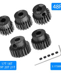 Five Pack 48P RC Pinion Gears Set 17T 18T 19T 20T 21T For 1Tenth Scale RC Cars With 3.175mm Shaft Hardened Steel