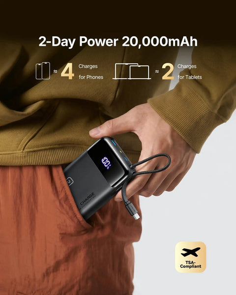 Hella Compact 20000mAh Power Bank With 45W Fast Charging in pocket, sleek design, perfect for travel and daily use.