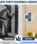 Before and after of Anti Theft Doorbell Mount No Drill Easy Install Mounting Bracket For Video Doorbell Camera