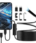 1920P Endoscope Camera With Light Waterproof For iOS And Android 2.0MP Borescope With 7.9mm Probe Flexible Cable HD Video And Still Images Sewer Inspection Tool For Home DIY And Auto Maintenance with phone and adapters