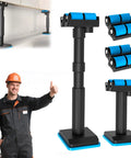 No Sweat Adjustable Telescopic Furniture Lifter Brackets With Heavy Duty 220 Pound Support Jack for easy cabinet setup