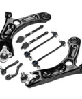 Up Your Ride With This Sweet Frenzybro Front Lower Control Arm Kit Featuring 8 Pieces Like Arms Ball Joints Sway Links And Solid Tie Rods For A Smoother Drive And Better Handling On The Road Without Breaking The Bank Today, black steel front suspension kit