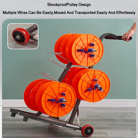 Heavy Duty Wire Spool Rack With Wheels For Electrical Wires And Conduit Dispenser Built For On The Go Access