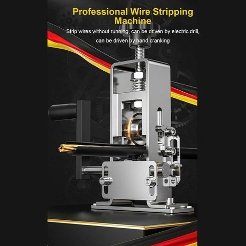 Heavy Duty Manual Wire Stripper Machine For Copper Cables 0.04 To 1 Inch, Alloy steel blades, adjustable for drill or hand crank.