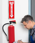 Eight Pack Fire Extinguisher Signs Made From Rust Free Aluminum Reflective 4x12 Inch Laminated for indoor and outdoor use