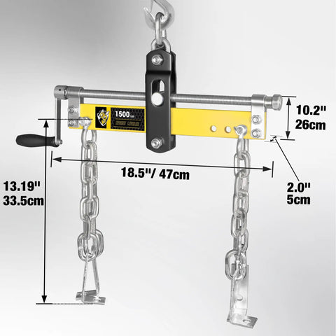 Engine Hoist Shop Crane Engine Leveler 1500 Lbs Steel With Ball Bearing And Adjustable Handle for precise balancing.