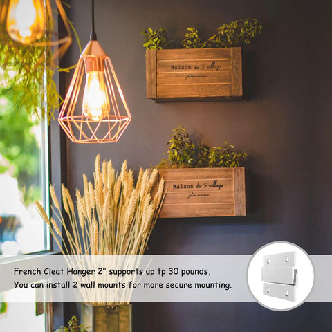 Wall decor with wooden boxes mounted using Beefy Heavy Duty Aluminum Z Hanger Set For Easy Wall Mounting Brackets 2 Inch Size