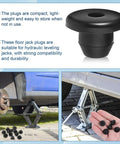 12 Pack Rubber Hydraulic Jack Oil Filler Plugs For Floor Jacks 5/16 Inch Round Head Replacement Plugs shown with car and jack