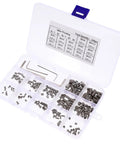 240 Piece Stainless Steel Socket Set Screws Kit With Allen Heads And Cup Points in open plastic case