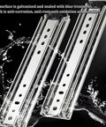 Heavy Duty Ball Bearing Drawer Slide Rails 750 Mm Smooth As Silk Side Mount Drawer Runners, galvanized steel with blue treatment.