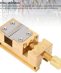 Brass Watch Repair Vise Clamp Kit With 0.2-1.5mm Hole Range, showcasing the sturdy brass construction and precision clamps.