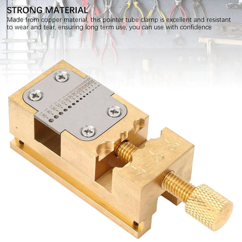Brass Watch Repair Vise Clamp Kit With 0.2-1.5mm Hole Range, showcasing the sturdy brass construction and precision clamps.