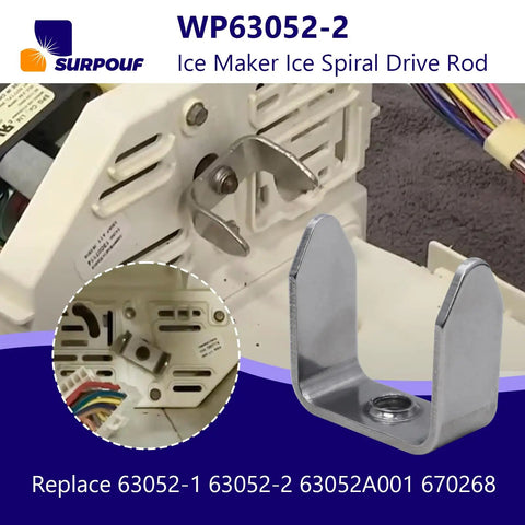 2 Pack Ice Auger Drive Bar WP63052-2 Replacement For Whirlpool Maytag Kenmore Ice Dispenser Yoke