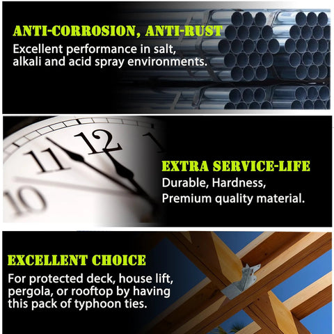 Image showing anti-corrosion and anti-rust steel tubes, clock for extra service life, and wooden deck with joist hangers for excellent choice.