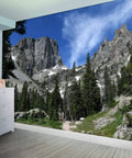 Rocky Mountains Hiking Wallpaper Peel And Stick Self Adhesive Removable Wall Mural for Living Room 100x144 Inch Waterproof PVC