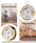 Sauna Thermometer And Hygrometer Fahrenheit With Lanyard Mount For Easy Readouts Portable Temperature And Humidity Monitor in gold round case