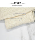 Heavy Duty Safety Pins Set By Adorainbow, 50 Pack Super Strong Iron Brooches For Thick Sweaters And Bags on knitted cream blanket.