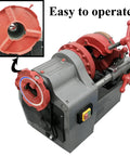 Heavy Duty Electric Pipe Threader Machine 110V with easy-to-operate design and durable red threading head for 1/2 to 2 inch pipes.
