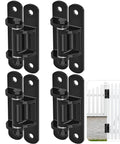 Insaga 6.7-inch heavy-duty gate hinges, 4-pack, black steel with bearings and rust-proof coating bolt-on low-profile