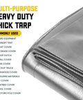 Extreme Heavy Duty 20 Mil Tarp Cover Waterproof UV Resistant Rip And Tear Proof Poly Tarpaulin With Reinforced Edges