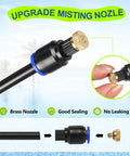 Brass nozzle of Outdoor Standing Misting System For Patio And Backyard Keeps It Cool