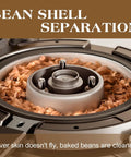 Close-up of bean shell separation in the 220V Automatic Coffee Bean Roaster, showcasing cleaner baked beans and efficient design.