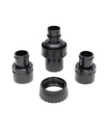 Essential accessories for 12 Foot Vacuum Hose With 1.5 Inch Connector, black connectors and rings for wet dry vacuums.