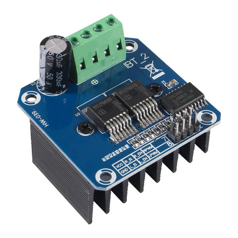 5 Pack 43A DC Motor Driver Module H Bridge With PWM Current Limit For Smart Car Projects, 5V Isolated MCU, blue circuit board with components