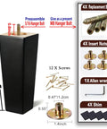 Beefy 6 Inch Black Wood Furniture Legs Pack Of 4 for Sofas, includes bolts, screws, nuts, and wrench.